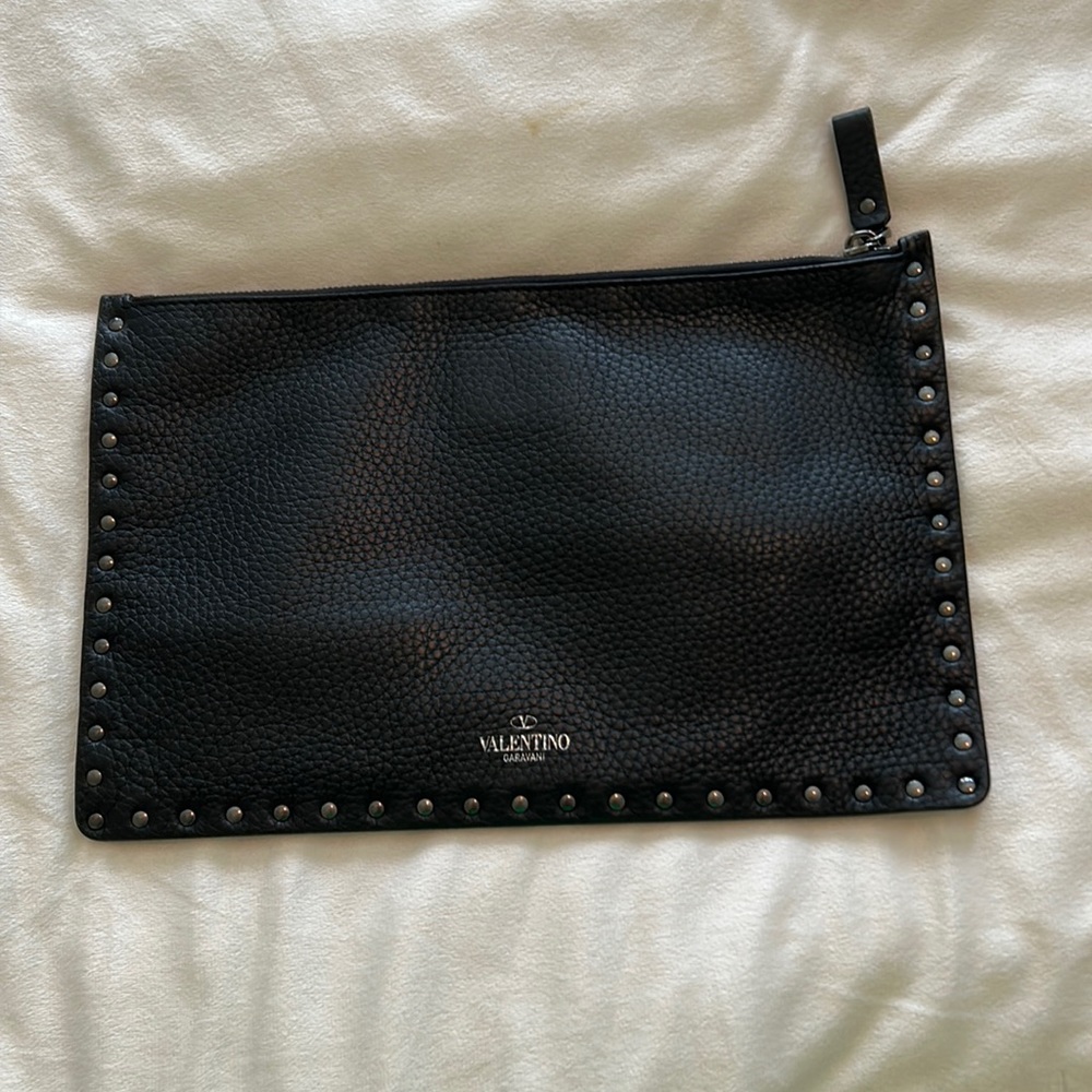 Black studded Valentino clutch